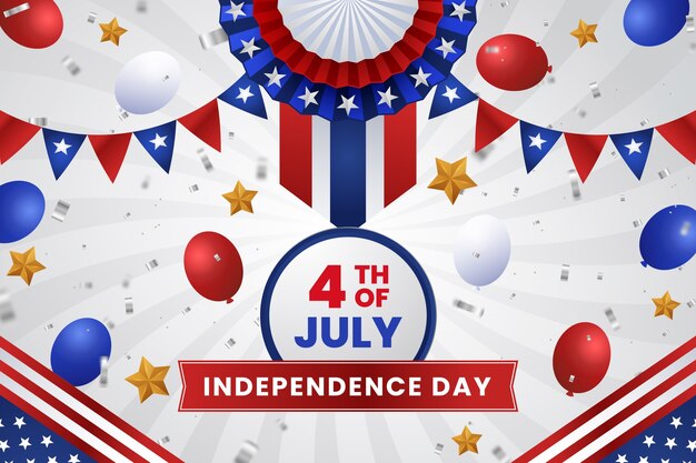 Fondo degradado para la celebración americana del 4 de julio
