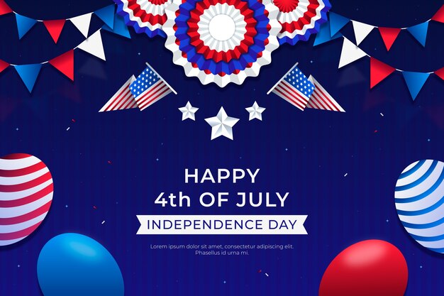 Fondo degradado para la celebración americana del 4 de julio