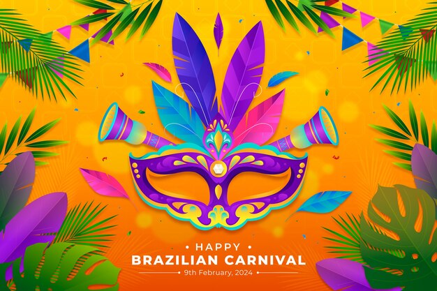 Fondo degradado para la celebración del carnaval brasileño