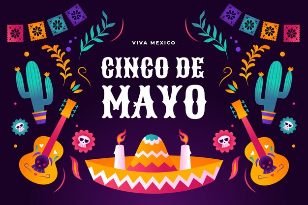Fondo degradado para la celebración del cinco de mayo
