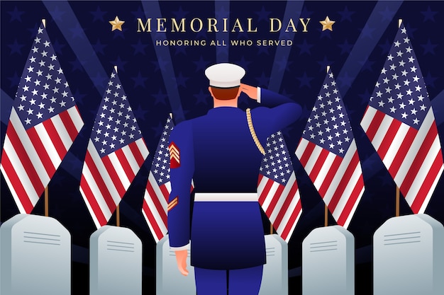 Fondo degradado para la celebración del día conmemorativo de estados unidos