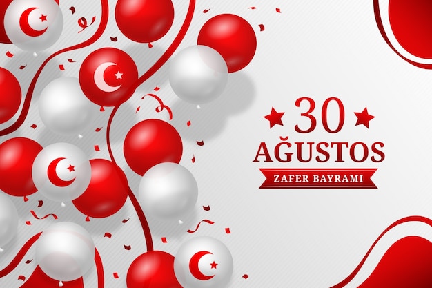 Vector gratuito fondo degradado para la celebración del día de las fuerzas armadas turcas