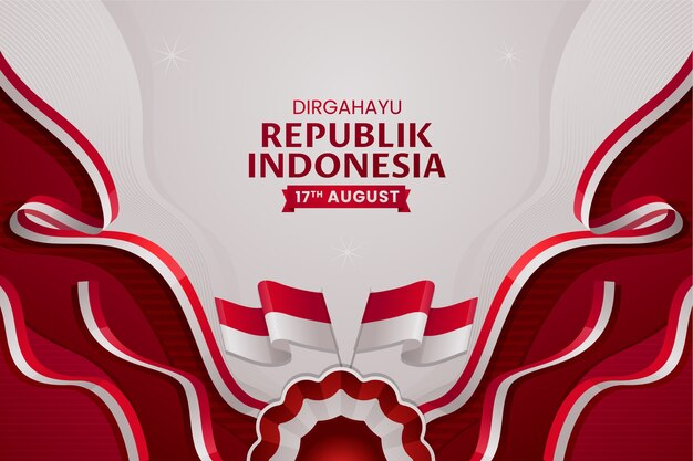 Fondo degradado para la celebración del día de la independencia de indonesia