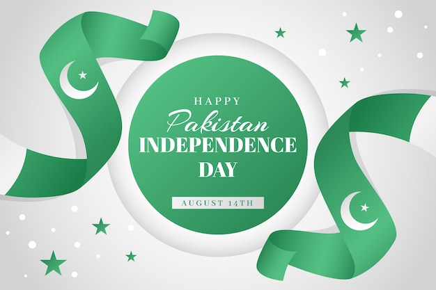 Vector gratuito fondo degradado para la celebración del día de la independencia de pakistán