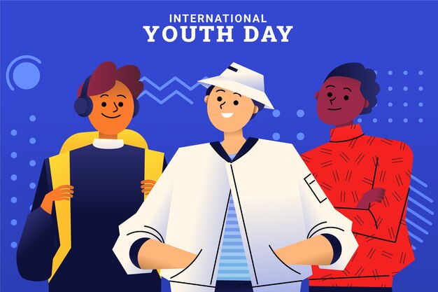 Fondo degradado para la celebración del día internacional de la juventud.