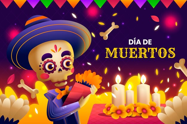 Fondo degradado para la celebración del dia de muertos