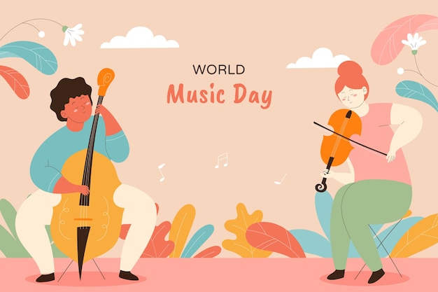 Vector gratuito fondo degradado para la celebración del día mundial de la música