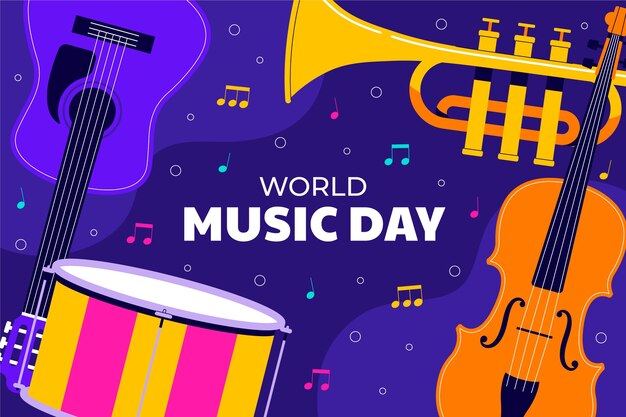 Fondo degradado para la celebración del día mundial de la música