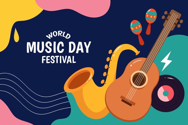 Fondo degradado para la celebración del día mundial de la música