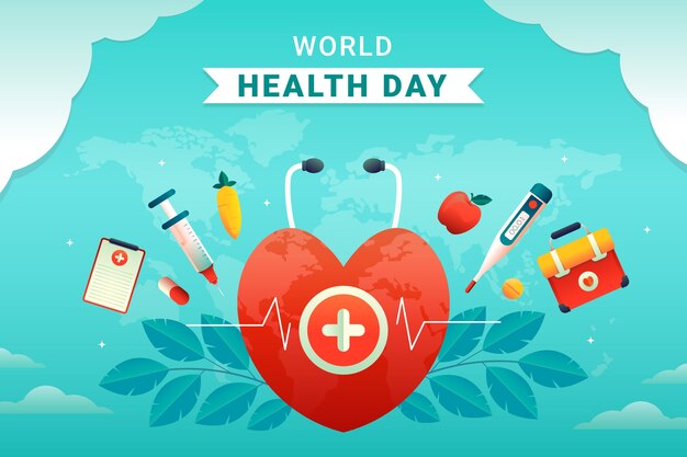 Fondo degradado para la celebración del día mundial de la salud