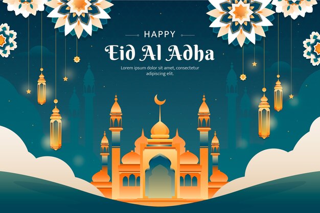 Fondo degradado para la celebración de eid al-adha