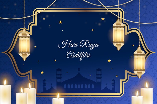 Fondo degradado para la celebración de eid al-fitr