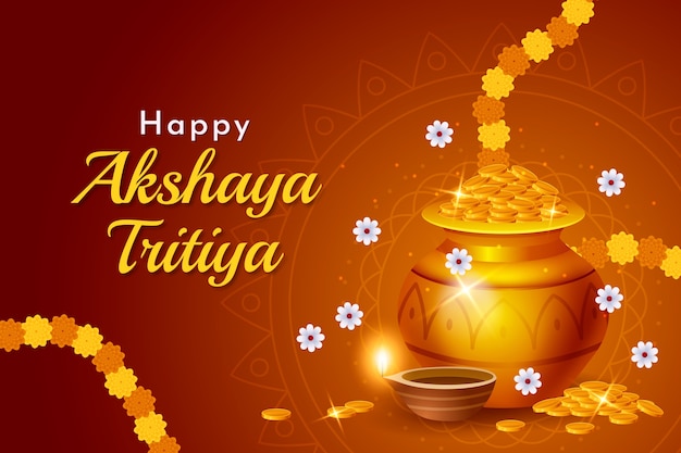 Vector gratuito fondo degradado para la celebración del festival akshaya tritiya