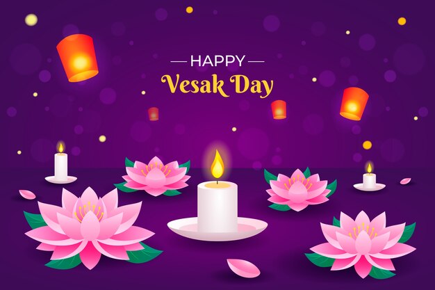 Fondo degradado para la celebración del festival del día de vesak