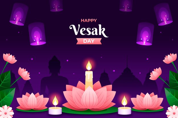 Fondo degradado para la celebración del festival del día de vesak