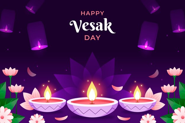 Fondo degradado para la celebración del festival del día de vesak