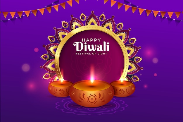Vector gratuito fondo degradado para la celebración del festival hindú de diwali