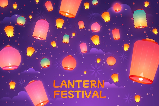 Vector gratuito fondo degradado para la celebración del festival de las linternas