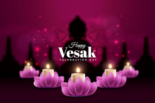 Vector gratuito fondo degradado para la celebración del festival vesak