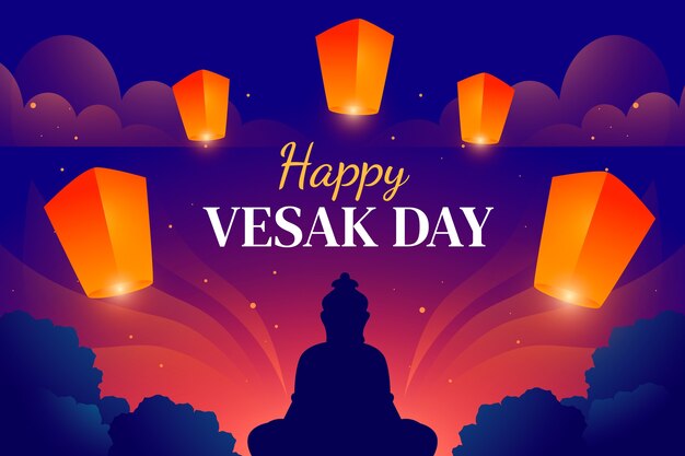 Fondo degradado para la celebración del festival vesak