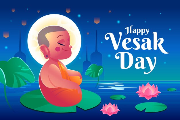 Fondo degradado para la celebración del festival vesak