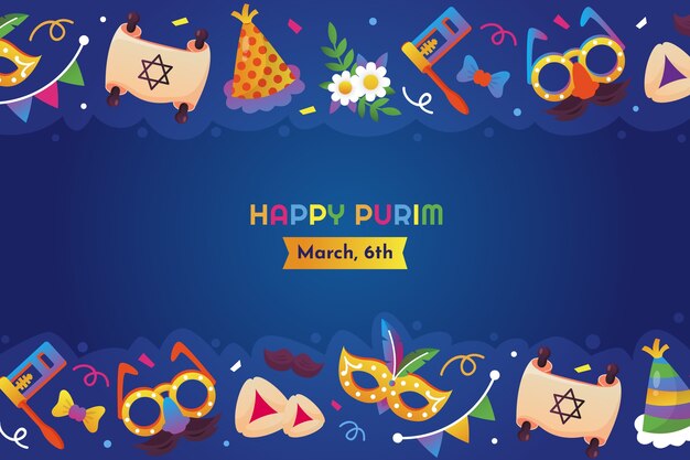 Fondo degradado para la celebración de la festividad de purim