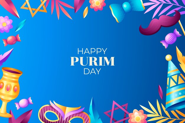 Vector gratuito fondo degradado para la celebración de la festividad de purim