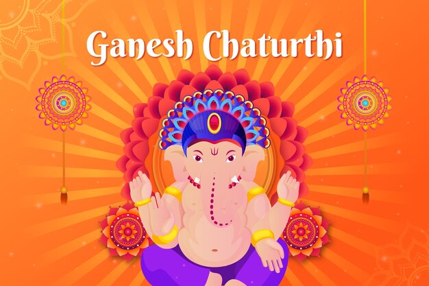 Fondo degradado para la celebración de ganesh chaturthi