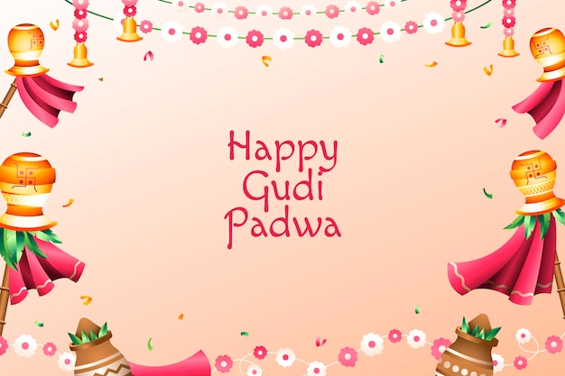 Fondo degradado para la celebración de gudi padwa