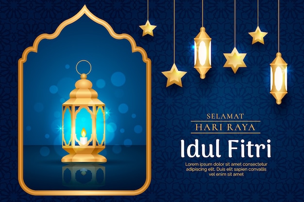 Fondo degradado para la celebración de hari raya idul fitri