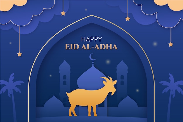 Vector gratuito fondo degradado para la celebración islámica de eid al-adha