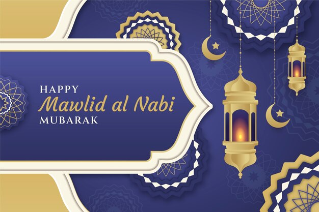 Fondo degradado para la celebración de mawlid al nabi