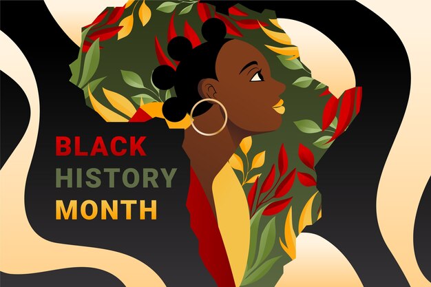 Fondo degradado para la celebración del mes de la historia negra