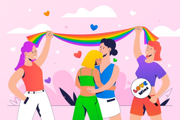Fondo degradado para la celebración del mes del orgullo
