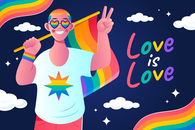 Fondo degradado para la celebración del mes del orgullo