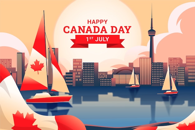 Vector gratuito fondo degradado para la celebración navideña del día de canadá