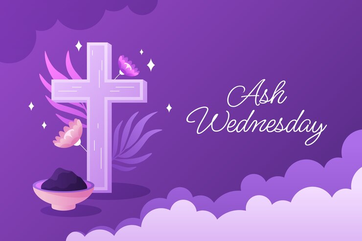 Vector gratuito fondo degradado para la celebración religiosa del miércoles de ceniza
