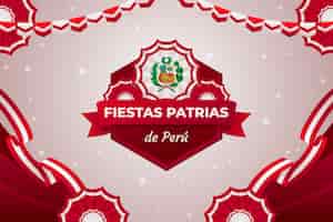 Vector gratuito fondo degradado para celebraciones de fiestas patrias peruanas.