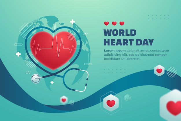 Vector gratuito fondo degradado para la conciencia del día mundial del corazón