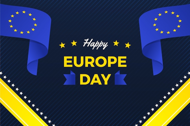 Vector gratuito fondo degradado del día de europa