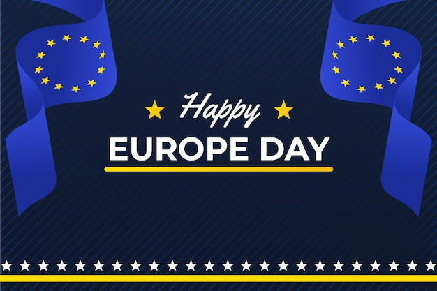 Vector gratuito fondo degradado del día de europa