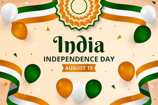 Vector gratuito fondo degradado del día de la independencia de la india