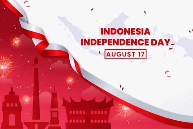 Fondo degradado del día de la independencia de indonesia