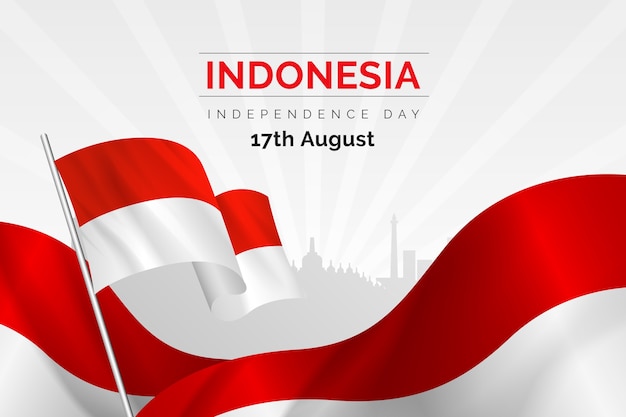 Vector gratuito fondo degradado del día de la independencia de indonesia