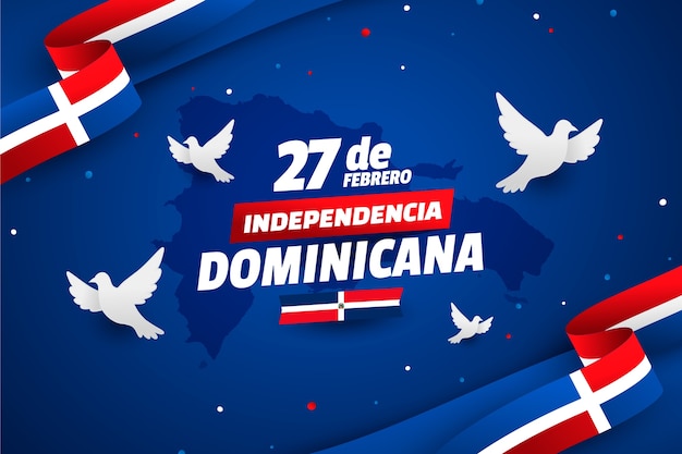 Vector gratuito fondo degradado para el día de la independencia de la república dominicana