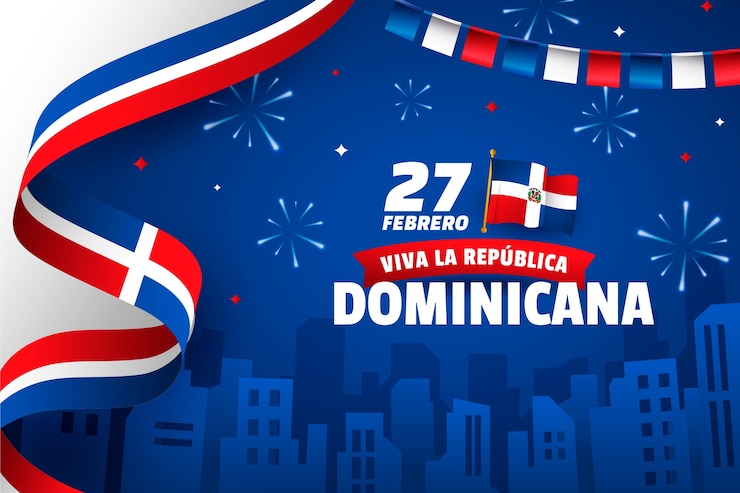 Vector gratuito fondo degradado para el día de la independencia de la república dominicana