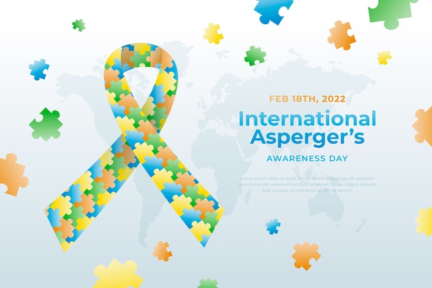 Vector gratuito fondo degradado del día internacional de asperger