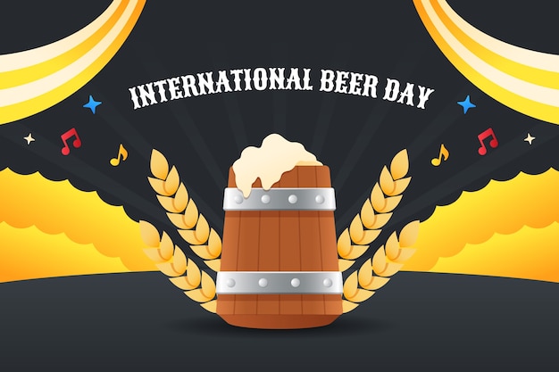 Fondo degradado del día internacional de la cerveza