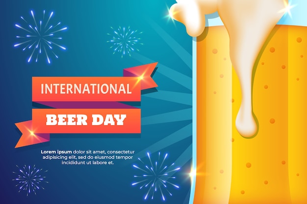 Vector gratuito fondo degradado del día internacional de la cerveza