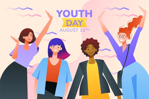 Fondo degradado del día internacional de la juventud